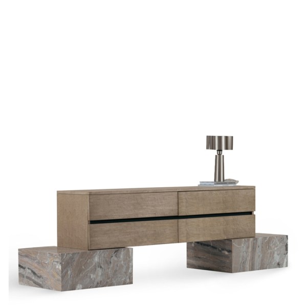 Plura Cabinet Metal, Stone, Veneer Fragment House.