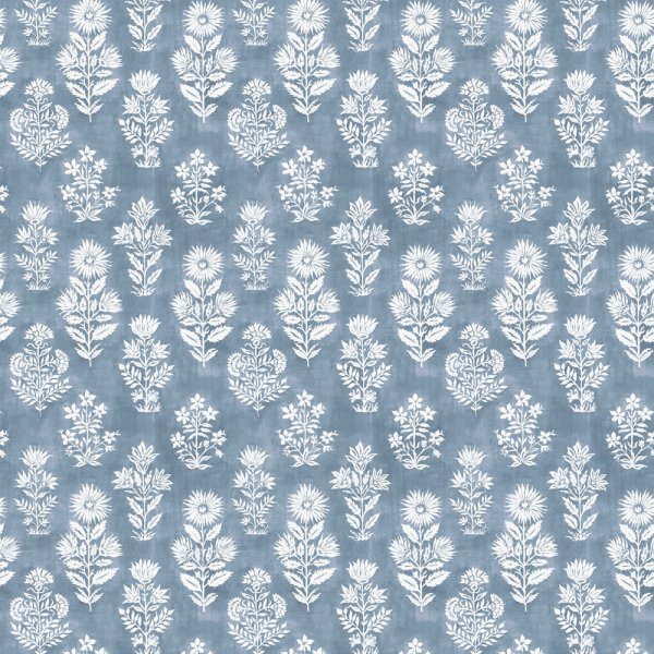 Neelora Cornflower Blue Cotton-Linen-Viscose Fabric by Fragment House.