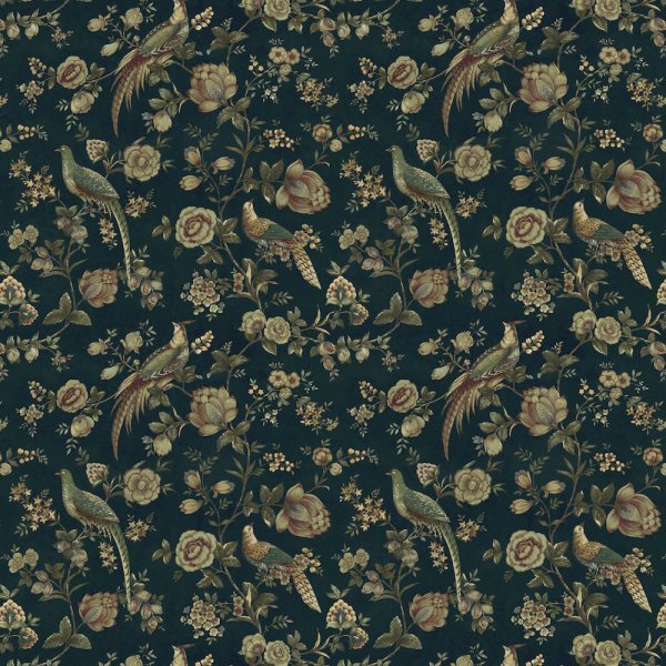 Velours Peacock Cotton Fabric by Fragment House.