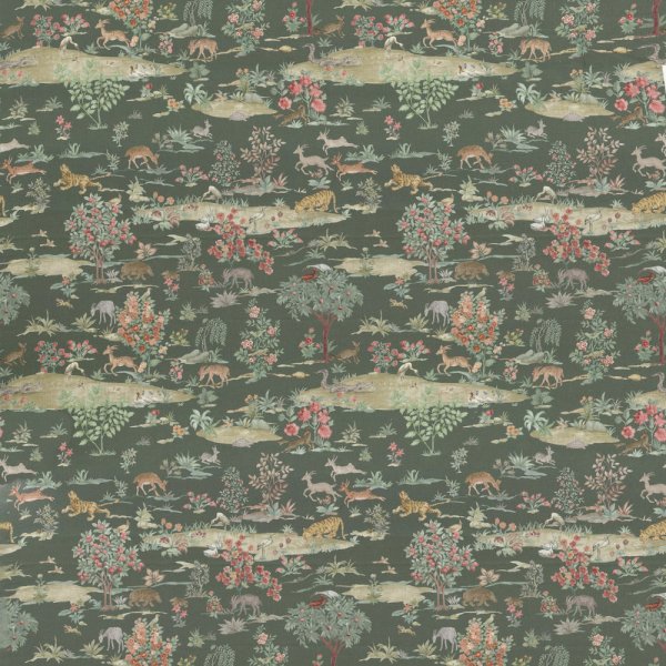 Deccan Moss Linen Fabric by Fragment House.
