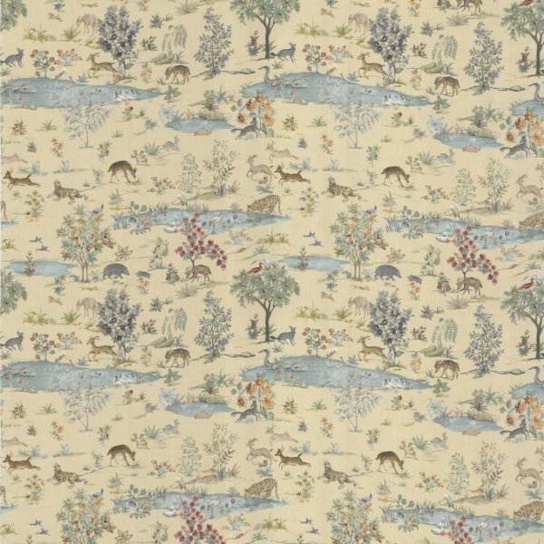 Mystique Teal Linen Fabric by Fragment House.