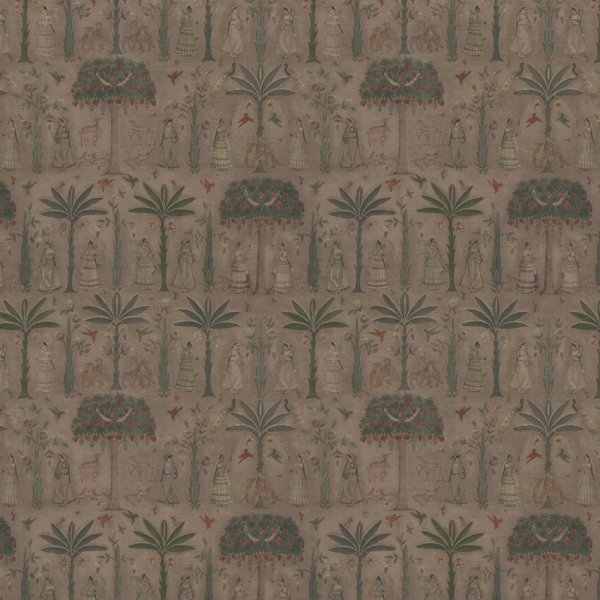 Palmera Slate Linen Fabric by Fragment House.