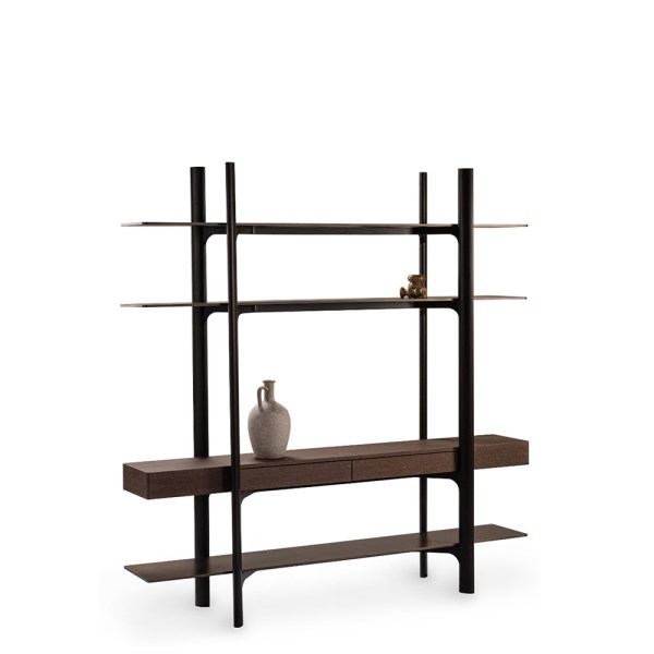 Rivet Console Metal, Veneer, Wood Fragment House.